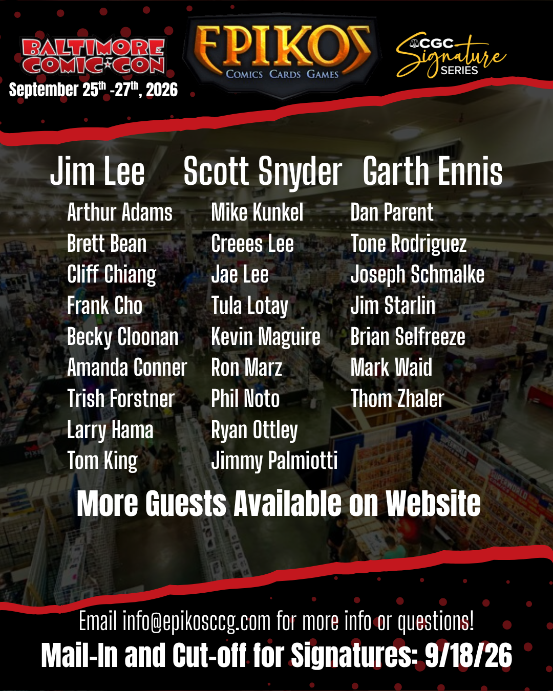 Baltimore Comic Con Signing Ops
